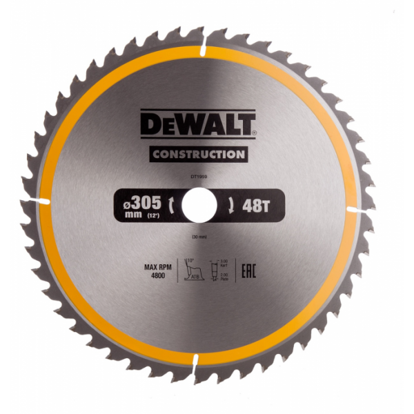 Пильный диск DeWalt Construction 305х30 мм 48ATB DT1959-QZ