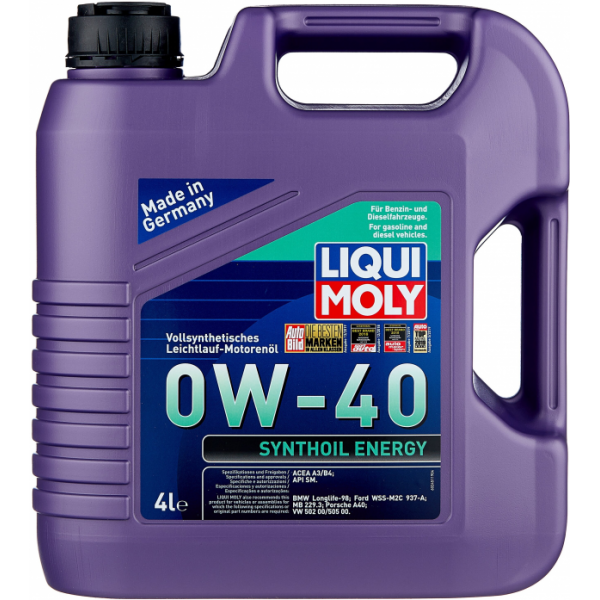 Масло моторное LIQUI MOLY Synthoil Energy A3/B4 0W-40 синтетическое 4 л 7536