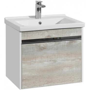 Тумба с раковиной AQUATON 1A2301K1KPDA0 Капри 60 бетон Пайн/ 1WH302421 Раковина Миранда 60