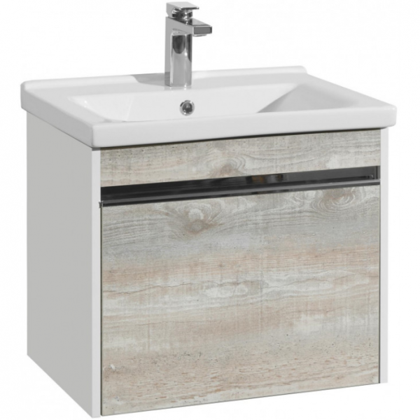 Тумба с раковиной AQUATON 1A2301K1KPDA0 Капри 60 бетон Пайн/ 1WH302421 Раковина Миранда 60