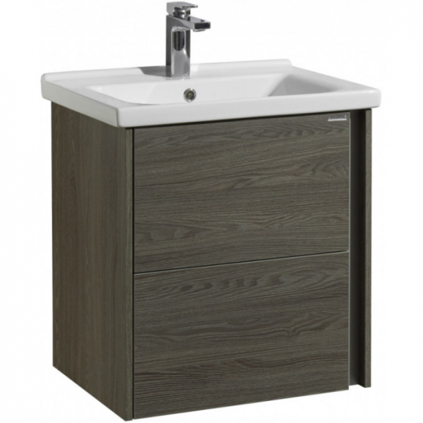 Тумба с раковиной AQUATON 1A2314K1SXC80 Стоун 60 грецкий орех/ 1WH302421 Раковина Миранда 60