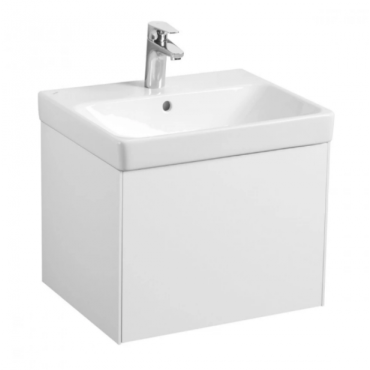 Комплект AQUATON 1A2631K0AX2B0 Тумба Асти 55 1A263101AX2B0 белый матовый/белый глянец / Раковина Адриана 55 1WH501620