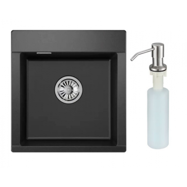 Комплект Granula Estetica 5201 черный + дозатор 1403 нержавеющая сталь Комплект Granula Estetica 5201 черный + дозатор 1403 нержавеющая сталь