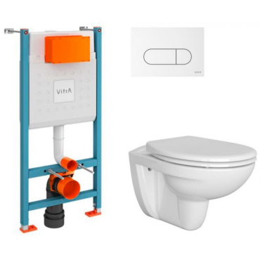 Комплект Vitra Normus L-box 9773B003-7207 инсталляция+унитаз с крышкой+панель смыва белая