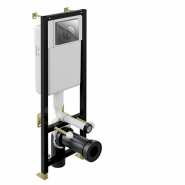 Инсталляция Cersanit BLACK 35 кнопка LEON хром + унитаз Point Меркурий белый матовый PN41831WM S-IN-BLACK-Cg-w+PN41831WM