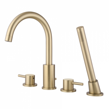 Смеситель на борт ванны Abber Wasser Kreis AF8113G золото матовое