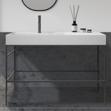 Консоль с раковиной Abber Stein AS2647 белая матовая