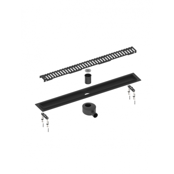 Душевой лоток Timo Drain System 600 с вставкой "lines", чёрный DS230106/03