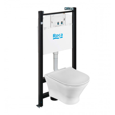 Комплект унитаза с инсталляцией Roca Leon ZRU93076223 с сиденьем