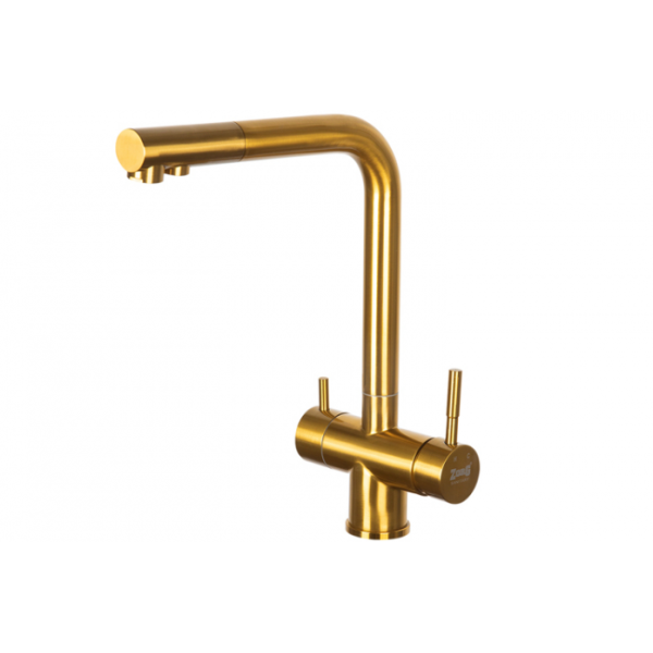 Смеситель для кухни ZorG SZR-7039 GOLD золото
