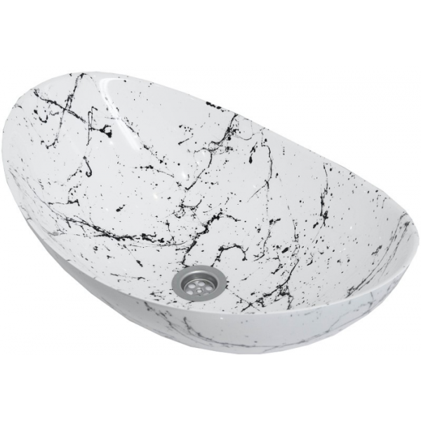 Раковина накладная Stella Polar Орион SP-00001054 белый мрамор