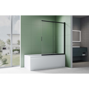 Шторка на ванну AQUATEK AQ.BSS.100.1BL 1000х1500 черный/стекло прозрачное