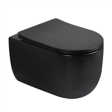 Унитаз подвесной Abber Bequem AC1104TMB черный матовый