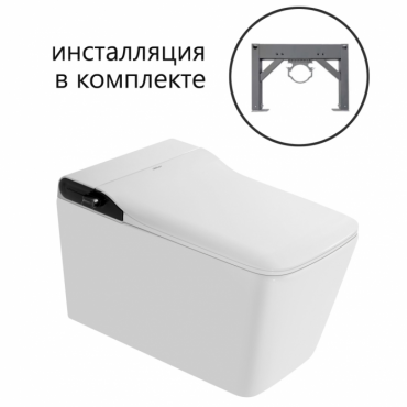 Комплект Abber AC1215S-AC0101P2 (подвесной электронный унитаз-биде Rechteck AC1215S с инсталляцией AC0101P2)