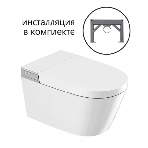 Комплект Abber AC1120S-AC0101P2 (подвесной электронный унитаз-биде Bequem AC1120S с инсталляцией AC0101P2)