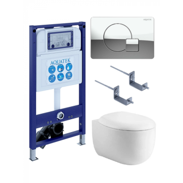 Комплект AQUATEK SET AQUATEK АЛЬТАИР cm-067 4в1 (рама INS-0000025+крепление KKI-0000002+клавиша KDI-0000067+унитаз AQ1980-00 с сиденьем)