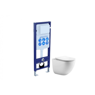 Комплект AQUATEK SET AQUATEK ГЕЛИОС INS17 (рама Standard INS-0000017 (без клавиши)+унитаз Гелиос AQ1993T-00 с сиденьем)