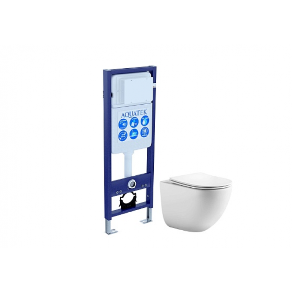 Комплект AQUATEK SET AQUATEK ГЕЛИОС INS17 (рама Standard INS-0000017 (без клавиши)+унитаз Гелиос AQ1993T-00 с сиденьем)