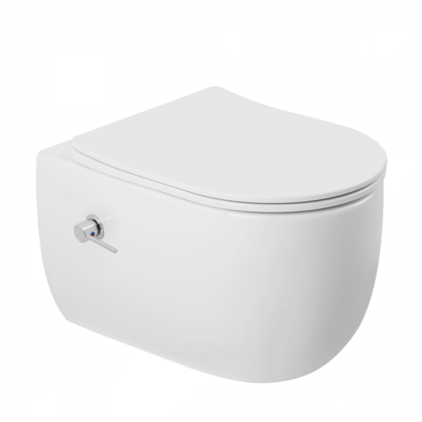 Унитаз-биде подвесной Abber Bequem AC1104TNS белый