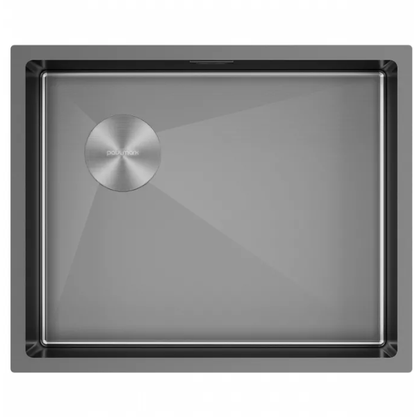 Кухонная мойка Paulmark Мойка нерж. сталь NEXT-SKEW 54-L UNI, PM885444-L-GM, вороненая сталь,540х440мм, Paulmark