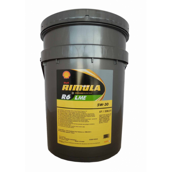 Масло моторное SHELL Rimula R6 LMЕ 5w30 диз. син. (20л)