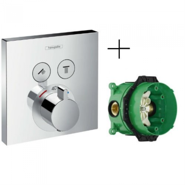 Смеситель для ванны и душа Hansgrohe Select 15763000+Ibox Universal 01800180 хром