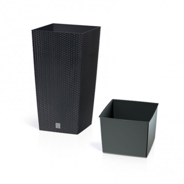 Кашпо для цветов Prosperplast RATO SQUARE DRTS325-S433 антрацит 2 предмета 14 и 35л