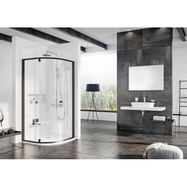 Душевой уголок Ravak Pivot PSKK3-90 черный+транспарент 37677300Z1