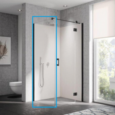 Боковая стенка Kermi Liga LI TWP 10020 3PK 1000x2000 черный/стекло прозрачное