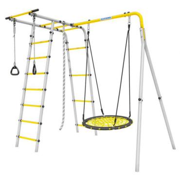 Дачный комплекс Romana Лесная поляна 3 + ГНЕЗДО качели-гнездо 80 см R 103.26.05 серый/жёлтый СГ000006136