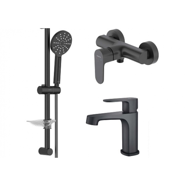 Комплект для ванной комнаты AQUATEK Оберон AQ1231MB матовый черный
