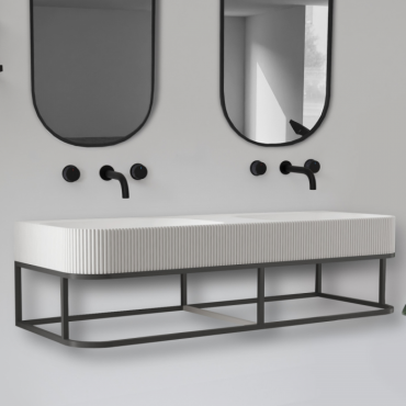 Консоль с раковиной Abber Stein AS2646 белая матовая