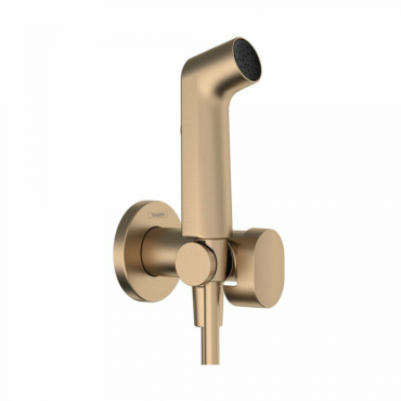 Гигиенический душ Hansgrohe Bidette S 29232140 со шлангом и держателем, шлифованная бронза