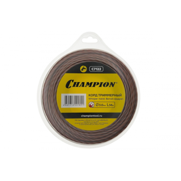 Корд триммерный Champion Whisper-twist 3,0мм* 56м (витой квадрат) C7122