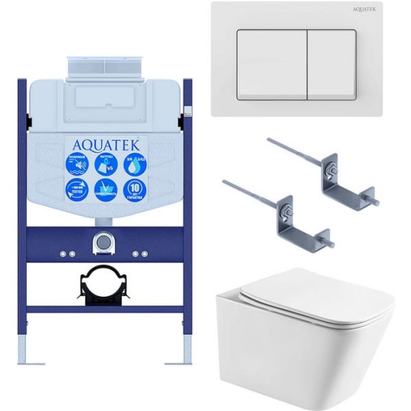 Комплект AQUATEK SET AQUATEK ЛИБРА T-TDI004 (рама Standard INS-0000018+унитаз Либра AQ1505T-00 с сиденьем+крепление KKI-0000002+кнопка TDI-0000004)