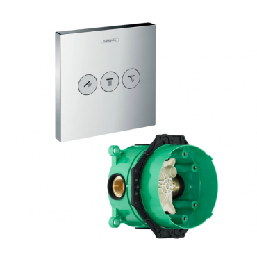 Запорно-переключающий вентиль Hansgrohe Select 15764000S (15764000+01800180) хром