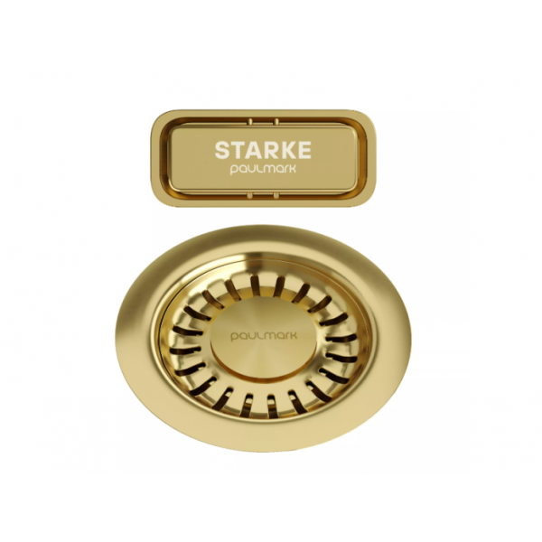 Слив с овальным переливом Paulmark PM6024-LG светлое золото