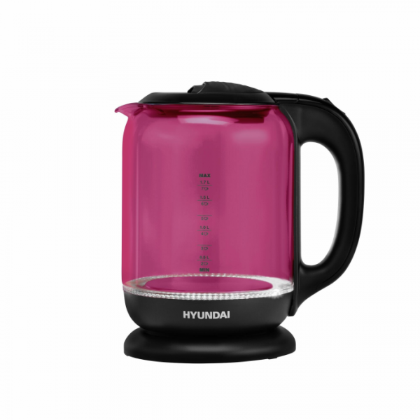 Чайник электрический Hyundai HYK-G4808 малиновый/черный