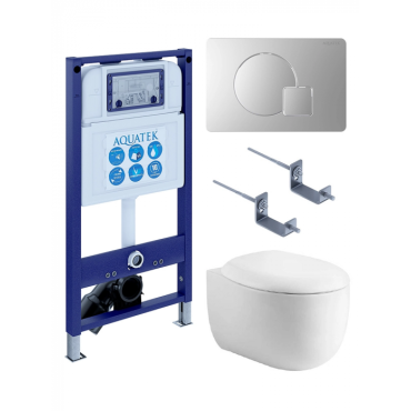 Комплект AQUATEK SET AQUATEK АЛЬТАИР cm-068 4в1 (рама INS-0000025+крепление KKI-0000002+клавиша KDI-0000068+унитаз AQ1980-00 с сиденьем)