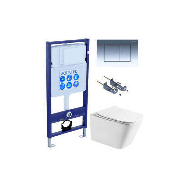 Комплект AQUATEK SET ЛИБРА T-010/KKI16 (рама INS-0000012+крепеж KKI-0000016+клавиша KDI-0000010+унитаз Либра AQ1505T-00 с сиденьем )