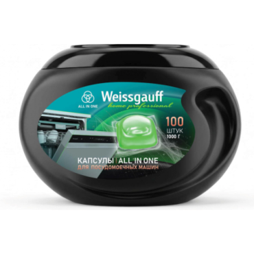 Капсулы для посудомоечной машины Weissgauff All-in-One 100шт 442544