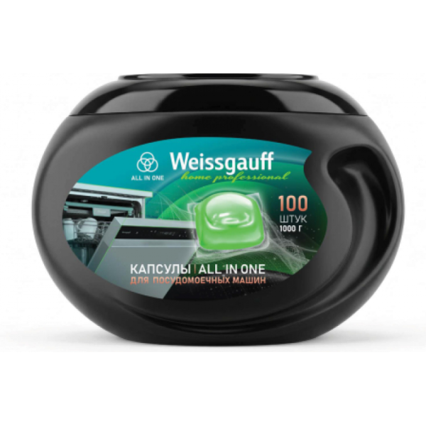 Капсулы для посудомоечной машины Weissgauff All-in-One 100шт 442544