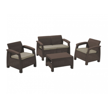 Комплект садовой мебели Keter Corfu Set brown