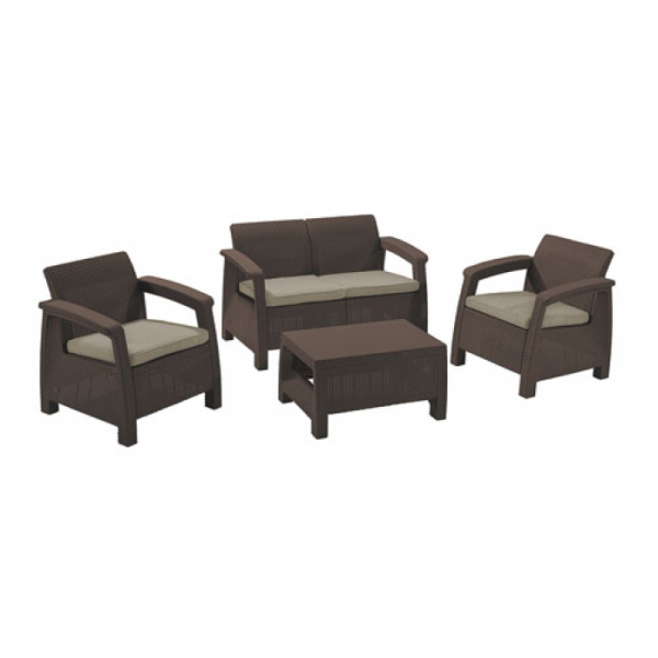 Комплект садовой мебели Keter Corfu Set brown