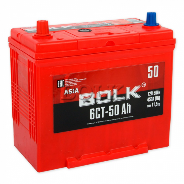 Аккумулятор BOLK ASIA 50 А/ч обратная R+ EN450 А 2 ABJ 500