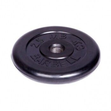 Диск обрезиненный MB Barbell d 51 мм чёрный 2,5 кг Диск обрезиненный MB Barbell d 51 мм чёрный 2,5 кг
