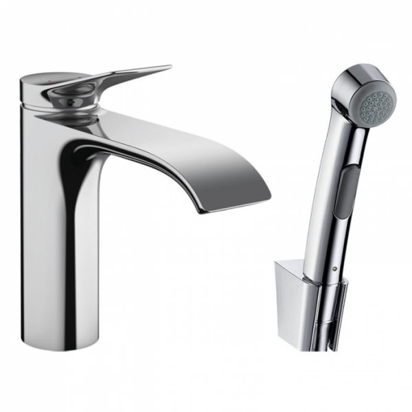 Смеситель для раковины с гигиеническим душем Hansgrohe Vivenis 75210000 хром