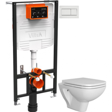 Комплект Vitra 9004B003-7207 унитаз S20+инсталляция+панель смыва хром Комплект Vitra 9004B003-7207 унитаз S20+инсталляция+панель смыва хром