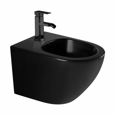 Биде подвесное Abber Bequem AC1150MB черное матовое Биде подвесное Abber Bequem AC1150MB черное матовое