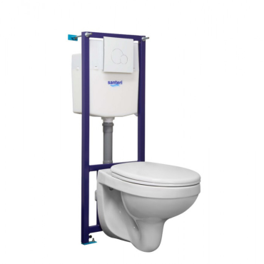 Комплект Santeri Пэк Альфа 1.3815.9.S00.00B.2 (подвесной унитаз с сиденьем, инсталляция, белая панель смыва)